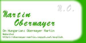 martin obermayer business card